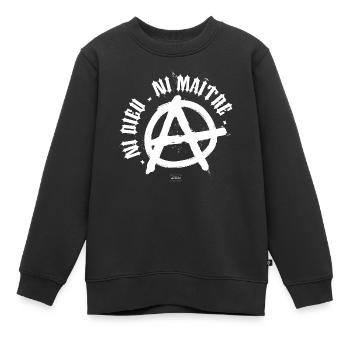 Weder Gott noch Meister - Kinder Premium Organic Sweatshirt - Schwarz - Vorne - AI Model Kid Female (0cm)
