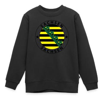 Sachsen - Kinder Premium Organic Sweatshirt - Schwarz - Vorne - AI Model Kid Female (0cm)