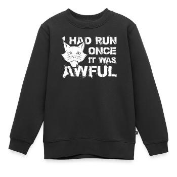 Chat chaton miaou chat domestique oeil de chat - Sweat Premium enfant bio - noir - Devant - AI Model Kid Female (0cm)