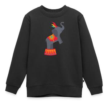Farbenfroher Zirkuselefant - Kinder Premium Organic Sweatshirt - Schwarz - Vorne - AI Model Kid Female (0cm)