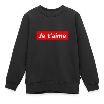 L’amour - Sweat Premium enfant bio - noir - Devant - AI Model Kid Female (0cm)