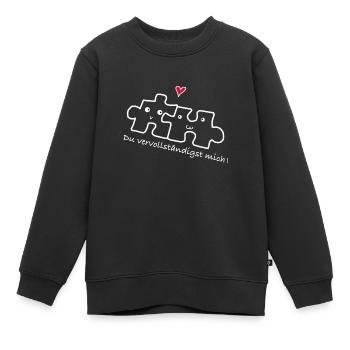 Liebe Beziehung Pärchen - Kinder Premium Organic Sweatshirt - Schwarz - Vorne - AI Model Kid Female (0cm)