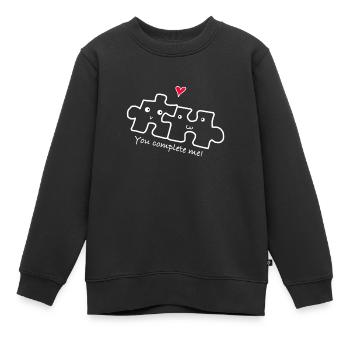 Liebe Beziehung Pärchen - Kinder Premium Organic Sweatshirt - Schwarz - Vorne - AI Model Kid Female (0cm)