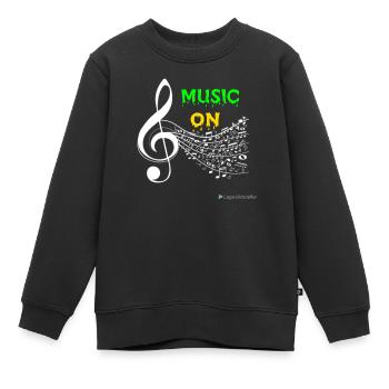 Music ON - Kinder Premium Organic Sweatshirt - Schwarz - Vorne - AI Model Kid Female (0cm)