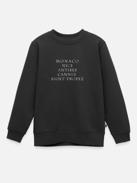 Monaco - Sweat Premium enfant bio - noir