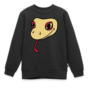 tête de gecko lézard reptile de serpent réel - Sweat Premium enfant bio - noir - Devant - AI Model Kid Female (0cm)
