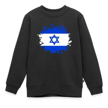 Israël taches / Cadeau de Jérusalem couleurs nationales - Sweat Premium enfant bio - noir - Devant - AI Model Kid Female (0cm)