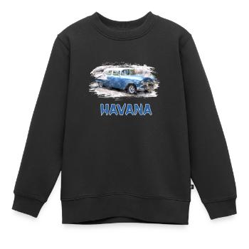 Havane Oldtimer / Cadeau Caraïbes Havana Cuba - Sweat Premium enfant bio - noir - Devant - AI Model Kid Female (0cm)