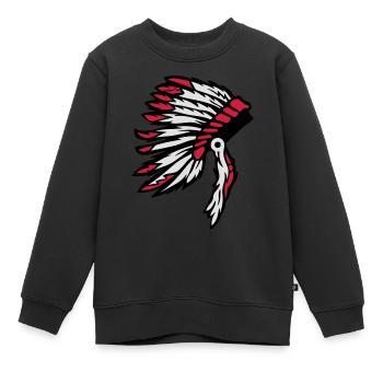 Indianer-Häuptling Kopfschmuck Indian Chief - Kinder Premium Organic Sweatshirt - Schwarz - Vorne - AI Model Kid Female (0cm)