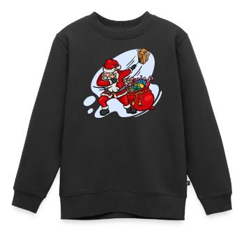 Süßer Dab Dabbing Weihnachtsmann Weihnachten Xmas - Kinder Premium Organic Sweatshirt - Schwarz - Vorne - AI Model Kid Female (0cm)
