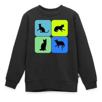 Katze Katze Katze Katze Katze Katze, Geschenk - Kinder Premium Organic Sweatshirt - Schwarz - Vorne - AI Model Kid Female (0cm)