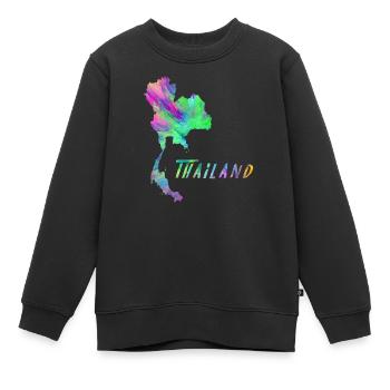 La carte de la Thaïlande dans le design coloré cadeau - Sweat Premium enfant bio - noir - Devant - AI Model Kid Female (0cm)