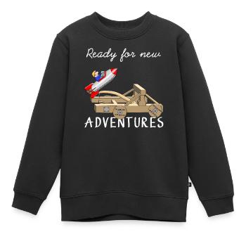 Abenteuer - Adventure - Kinder Premium Organic Sweatshirt - Schwarz - Vorne - AI Model Kid Female (0cm)