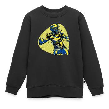 American Football Held Quarterback Sieger Vintage - Kinder Premium Organic Sweatshirt - Schwarz - Vorne - AI Model Kid Female (0cm)