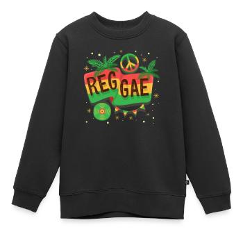 Reggae Flagge Regenbogen Vibe - Kinder Premium Organic Sweatshirt - Schwarz - Vorne - AI Model Kid Female (0cm)