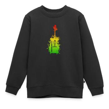 Guitare Rainbow Splatter - Sweat Premium enfant bio - noir - Devant - AI Model Kid Female (0cm)