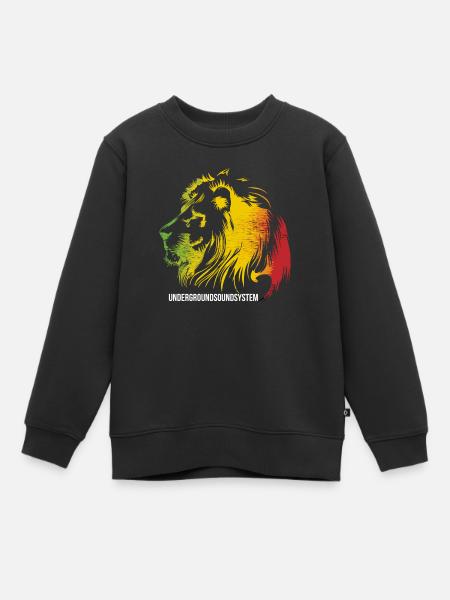 Lion en coupe rastafari - Sweat Premium enfant bio - noir