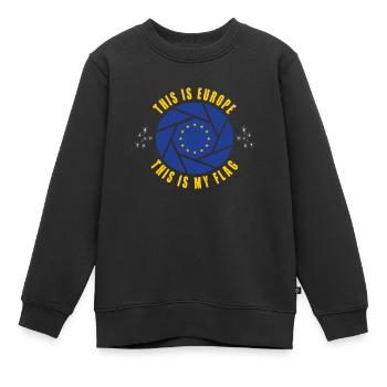 Europa Design / Flagge Europäer Brüssel - Kinder Premium Organic Sweatshirt - Schwarz - Vorne - AI Model Kid Female (0cm)