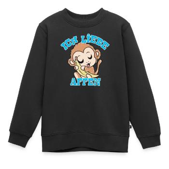 Affen - Kinder Premium Organic Sweatshirt - Schwarz - Vorne - AI Model Kid Female (0cm)