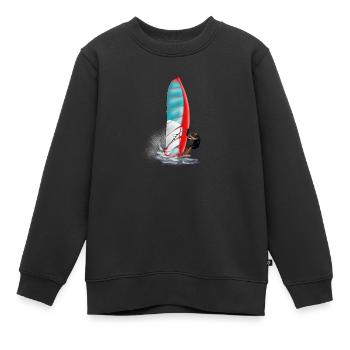 Windsurfing - Kinder Premium Organic Sweatshirt - Schwarz - Vorne - AI Model Kid Female (0cm)