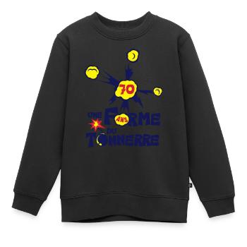 70 ans une forme du tonnerre anniversaire - Sweat Premium enfant bio - noir - Devant - AI Model Kid Female (0cm)