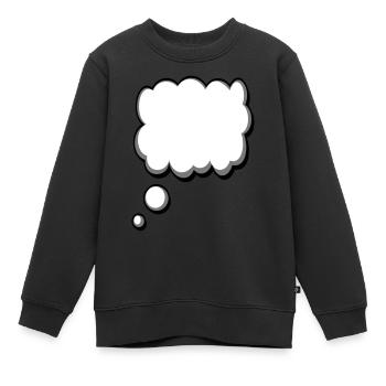 speech bubble - Kids Premium Organic Sweatshirt - black - Front - AI Model Kid Female (0cm)