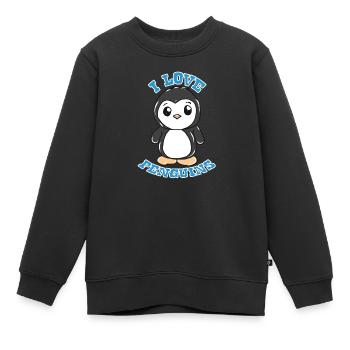 manchot - Sweat Premium enfant bio - noir - Devant - AI Model Kid Female (0cm)