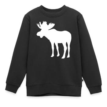 Elch - Moose - Elk - Kinder Premium Organic Sweatshirt - Schwarz - Vorne - AI Model Kid Female (0cm)