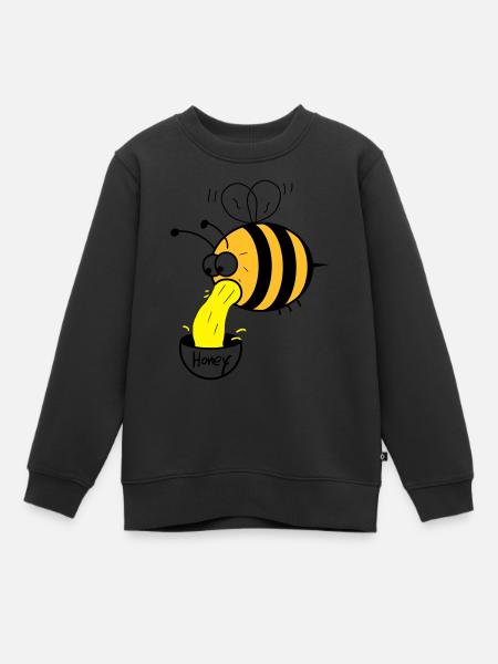 Biene kotzt Honig - Kinder Premium Organic Sweatshirt - Schwarz