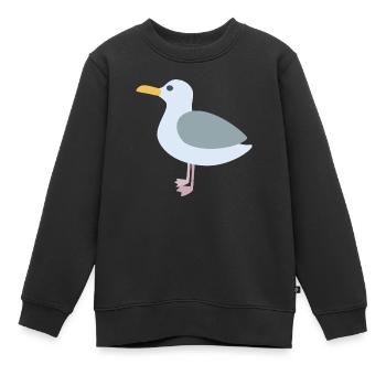Mouette symbole mer mer enfants mer littoral déco - Sweat Premium enfant bio - noir - Devant - AI Model Kid Female (0cm)