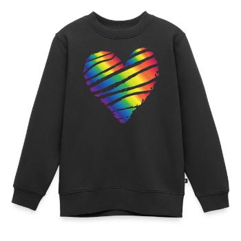 Buntes Herz Herzchen Herzbeben Valentinstag Liebe - Kinder Premium Organic Sweatshirt - Schwarz - Vorne - AI Model Kid Female (0cm)