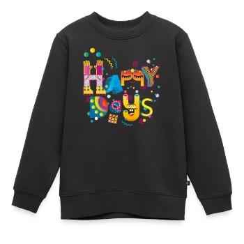 Frohe glückliche Tage - Kinder Premium Organic Sweatshirt - Schwarz - Vorne - AI Model Kid Female (0cm)