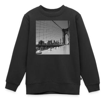 Pont de Brooklyn - Sweat Premium enfant bio - noir - Devant - AI Model Kid Female (0cm)