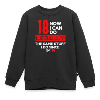 18ème anniversaire de dix-huit ans Dire drôle d'âge - Sweat Premium enfant bio - noir - Devant - AI Model Kid Female (0cm)