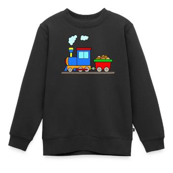 Eisenbahn Zug mit Dampflok - Kinder Premium Organic Sweatshirt - Schwarz - Vorne - AI Model Kid Female (0cm)