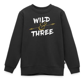 Troisième anniversaire garçon de 3 ans - Sweat Premium enfant bio - noir - Devant - AI Model Kid Female (0cm)