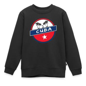 Cercle de Cuba aux couleurs nationales - Sweat Premium enfant bio - noir - Devant - AI Model Kid Female (0cm)