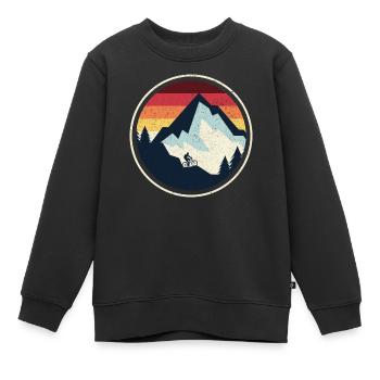 Sunset Peak MTB Silhouette - Kinder Premium Organic Sweatshirt - Schwarz - Vorne - AI Model Kid Female (0cm)
