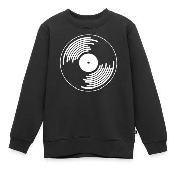 disques vinyles disque vinyle hip hop tape dj deejay - Sweat Premium enfant bio - noir - Devant - AI Model Kid Female (0cm)