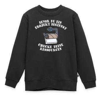 Projektmanager Organisation Projekt Lustig Sprüche - Kinder Premium Organic Sweatshirt - Schwarz - Vorne - AI Model Kid Female (0cm)