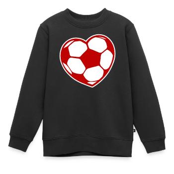 Ich Liebe Fussball Fussballfan Fussballer Herz - Kinder Premium Organic Sweatshirt - Schwarz - Vorne - AI Model Kid Female (0cm)