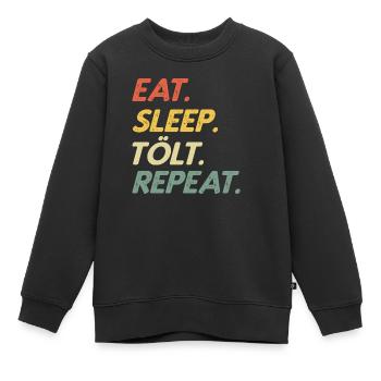Eat Sleep Tölt Repeat - Horse Icelandic Gift - Kids Premium Organic Sweatshirt - black - Front - AI Model Kid Female (0cm)