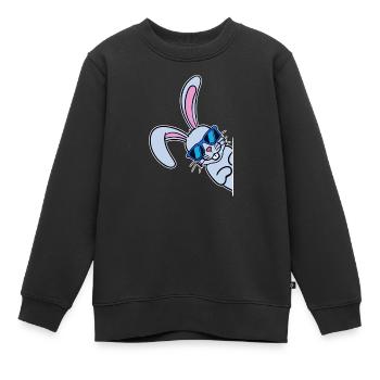 Lapin de Pâques cool Lapin de Pâques Joyeuses Pâques - Sweat Premium enfant bio - noir - Devant - AI Model Kid Female (0cm)