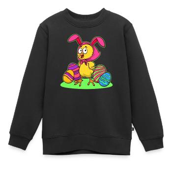 Osterküken Kücken Osterfest Frohe Ostern Ostereier - Kinder Premium Organic Sweatshirt - Schwarz - Vorne - AI Model Kid Female (0cm)