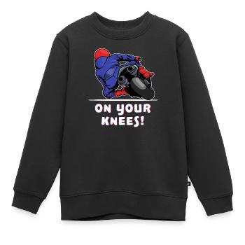 Moto motos de course pilote motard sport automobile - Sweat Premium enfant bio - noir - Devant - AI Model Kid Female (0cm)