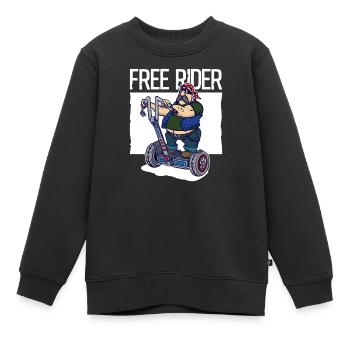Motos moto liberté indépendance drôle - Sweat Premium enfant bio - noir - Devant - AI Model Kid Female (0cm)