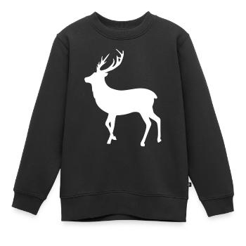 Reh mit Geweih - Kinder Premium Organic Sweatshirt - Schwarz - Vorne - AI Model Kid Female (0cm)