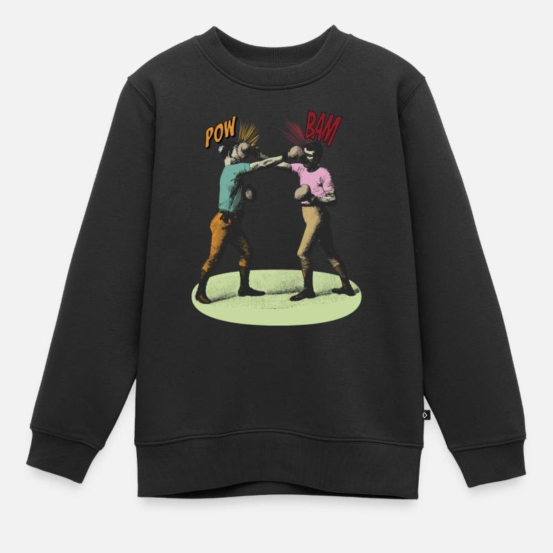 Pow Bam Boxen - Kinder Premium Organic Sweatshirt - Schwarz