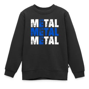 FINNISH METAL Finnland Finnische Flagge - Kinder Premium Organic Sweatshirt - Schwarz - Vorne - AI Model Kid Female (0cm)