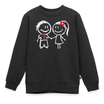 Pärchen Liebe Beziehung Romantik Valentinstag - Kinder Premium Organic Sweatshirt - Schwarz - Vorne - AI Model Kid Female (0cm)